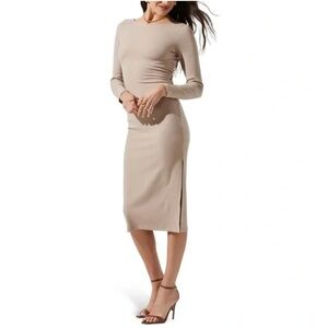 ASTR cross back long sleeve ribbed dress